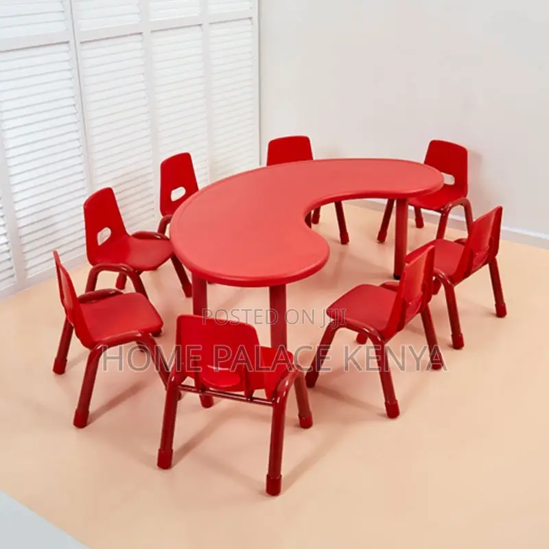 Study Table; Stylish Crescent Shaped Preschool Study Table
