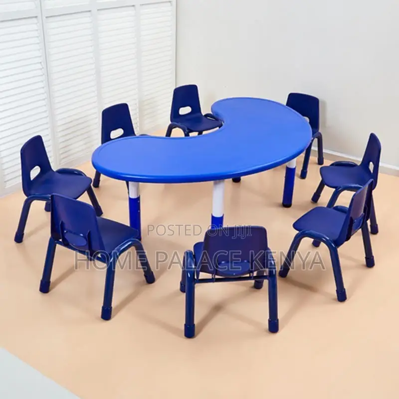 Study Table; Stylish Crescent Shaped Preschool Study Table