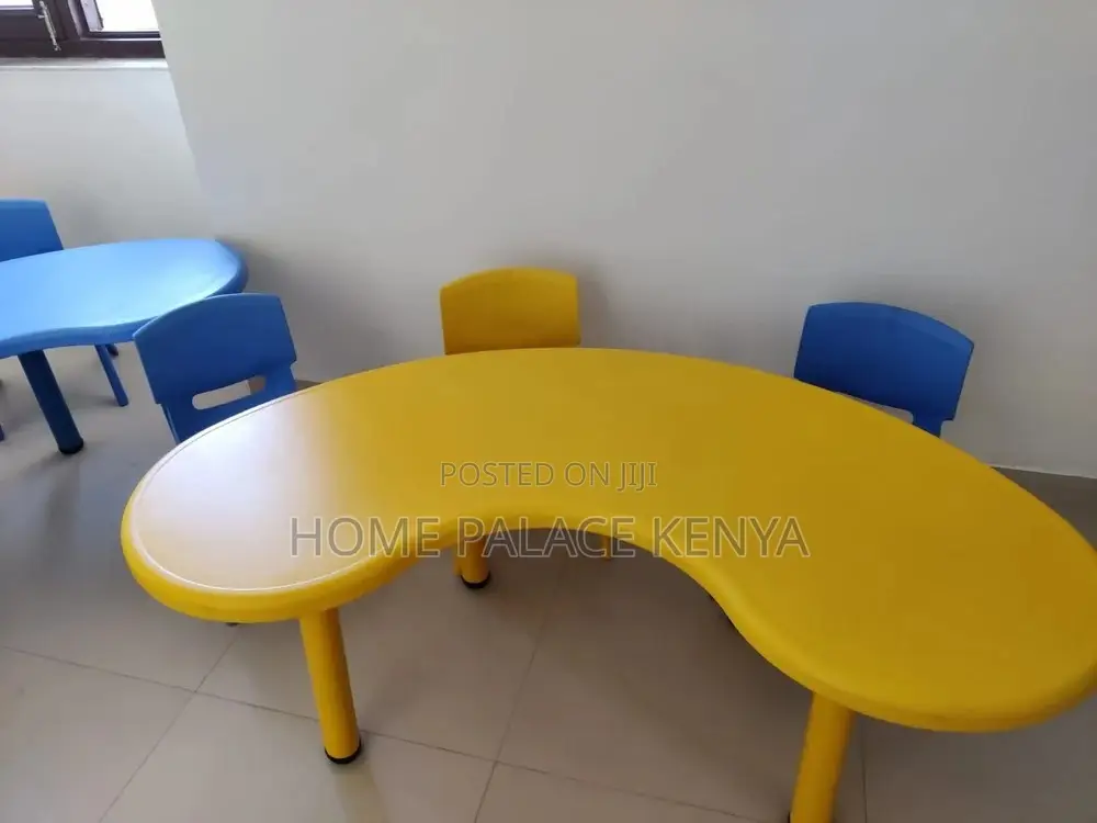 Study Table; Stylish Crescent Shaped Preschool Study Table