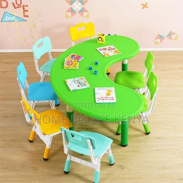 Study Table; Stylish Crescent Shaped Preschool Study Table - thumbnail 10