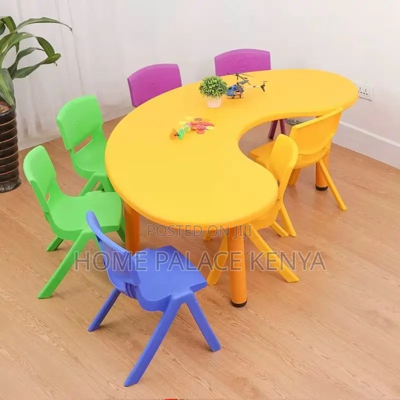 Study Table; Stylish Crescent Shaped Preschool Study Table