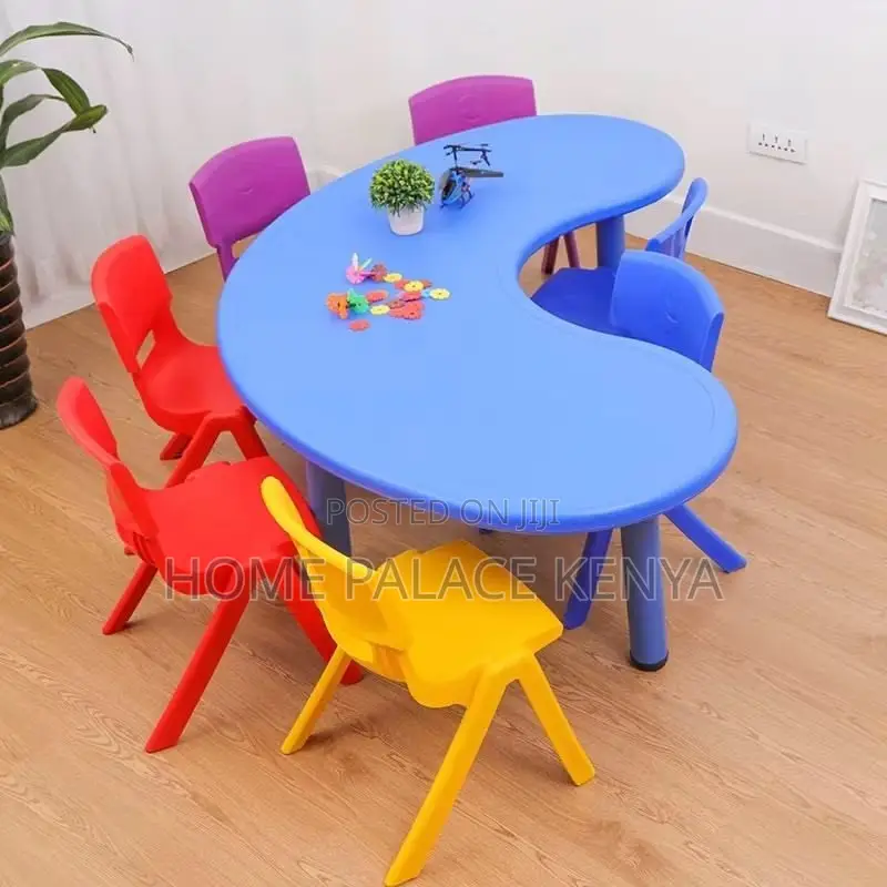 Study Table; Stylish Crescent Shaped Preschool Study Table