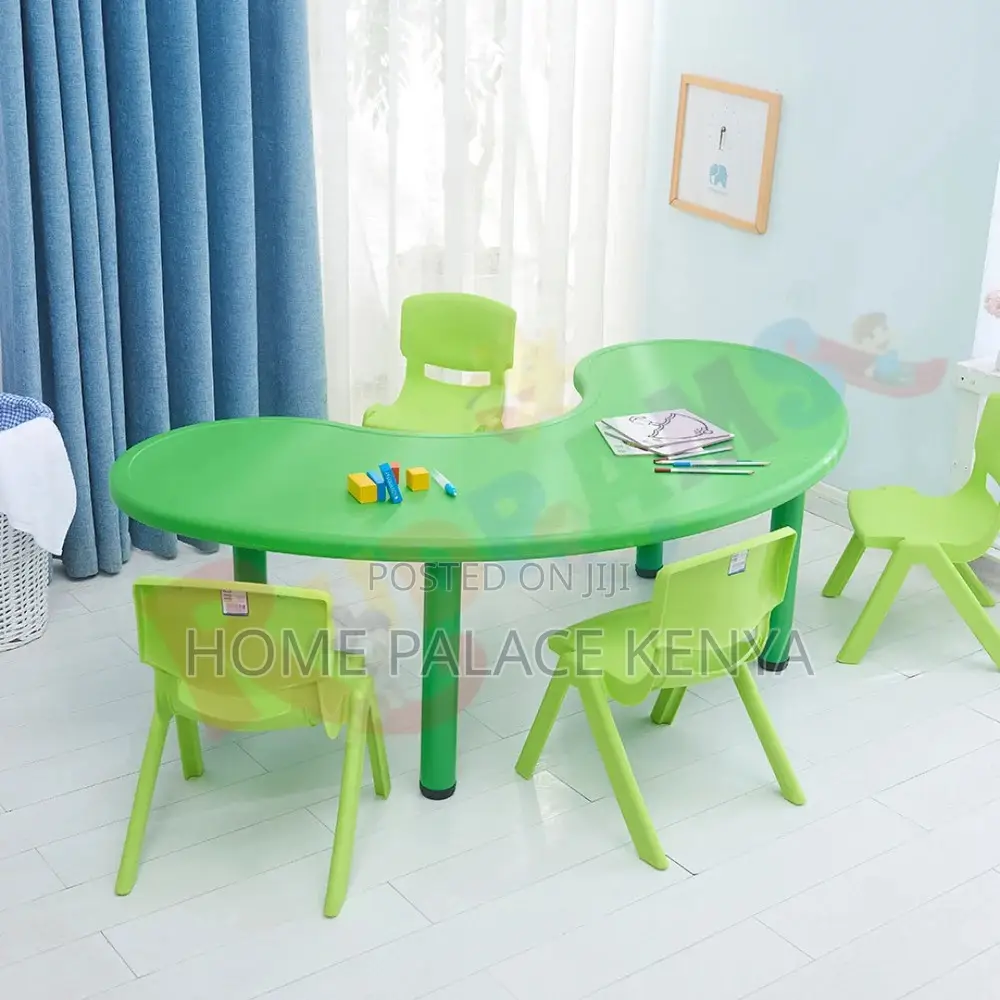 Study Table; Stylish Crescent Shaped Preschool Study Table