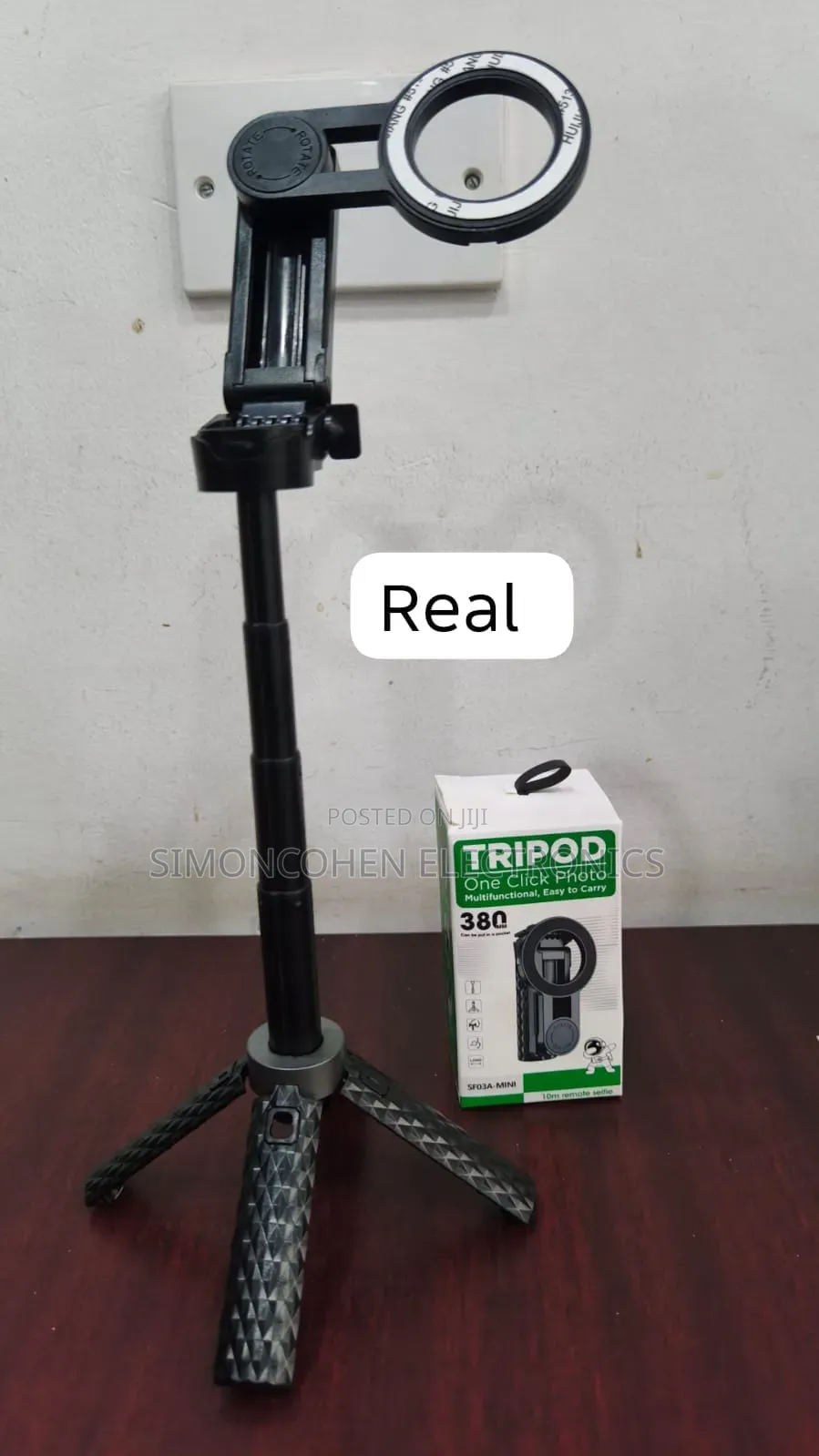 380mm Foldable Extending Rotating Magnetic Ring Phone Tripod Stand