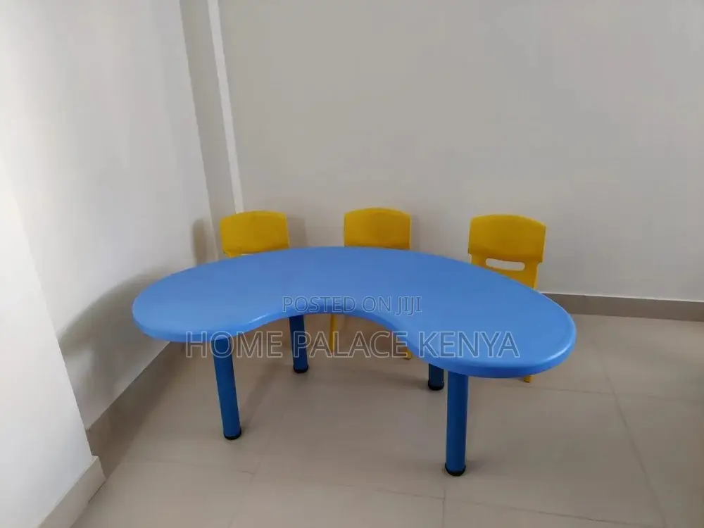 Study Table; Stylish Crescent Shaped Preschool Study Table