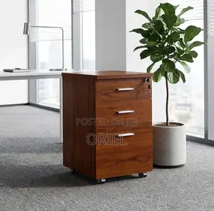 Office Cabinet : Wood Office Storage Cabinet With 3 Drawers