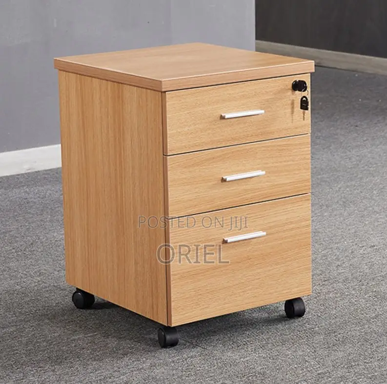 Office Cabinet : Wood Office Storage Cabinet With 3 Drawers