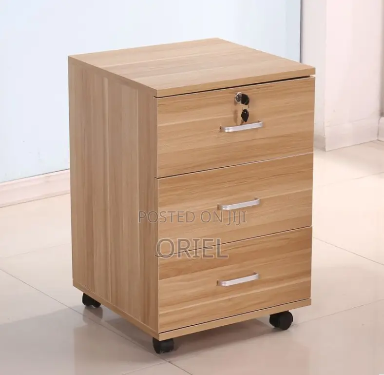 Office Cabinet : Wood Office Storage Cabinet With 3 Drawers