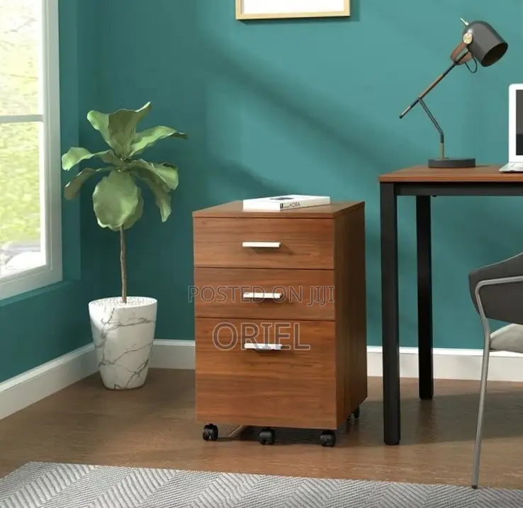 Office Cabinet : Wood Office Storage Cabinet With 3 Drawers