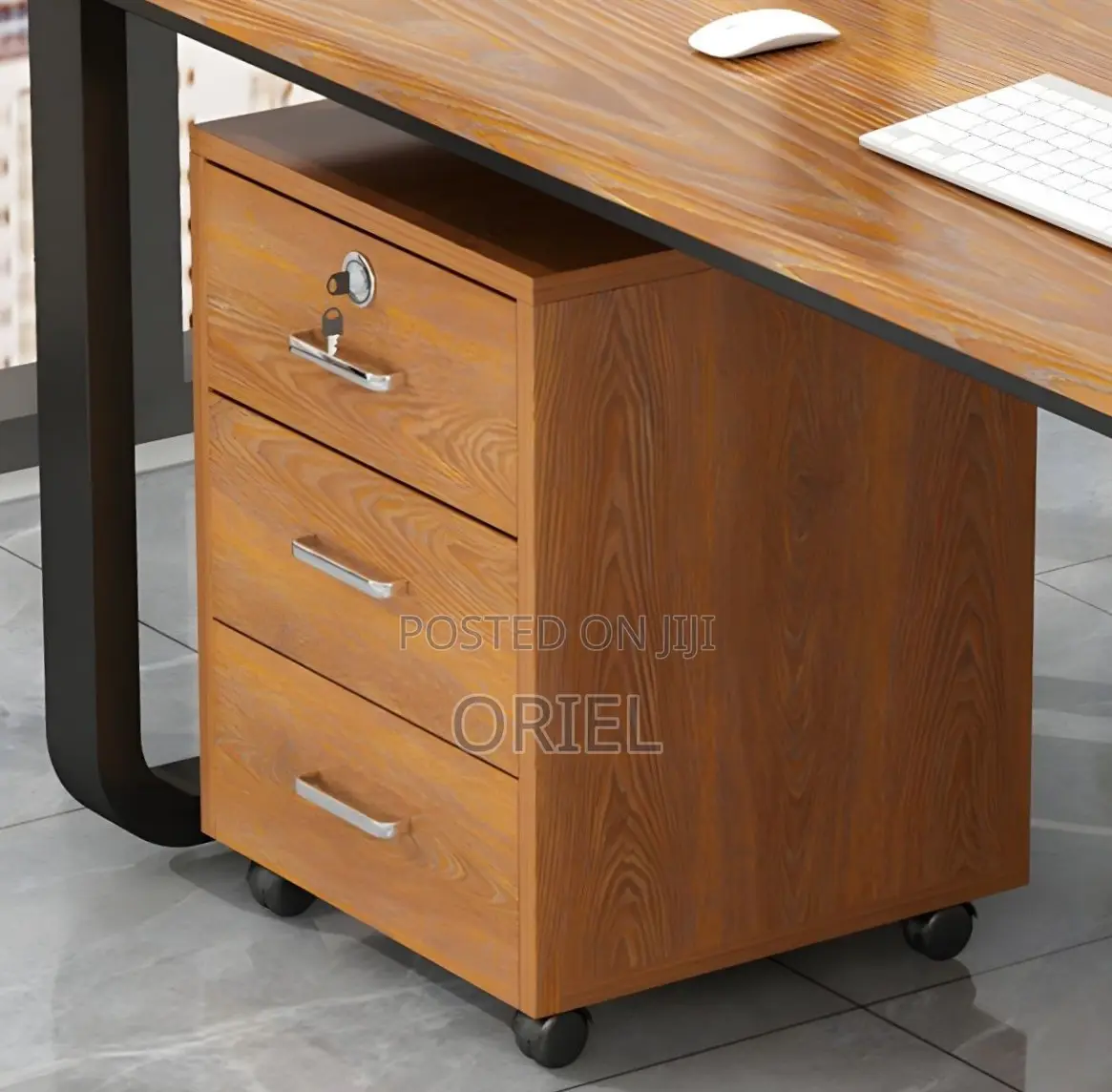 Office Cabinet : Wood Office Storage Cabinet With 3 Drawers