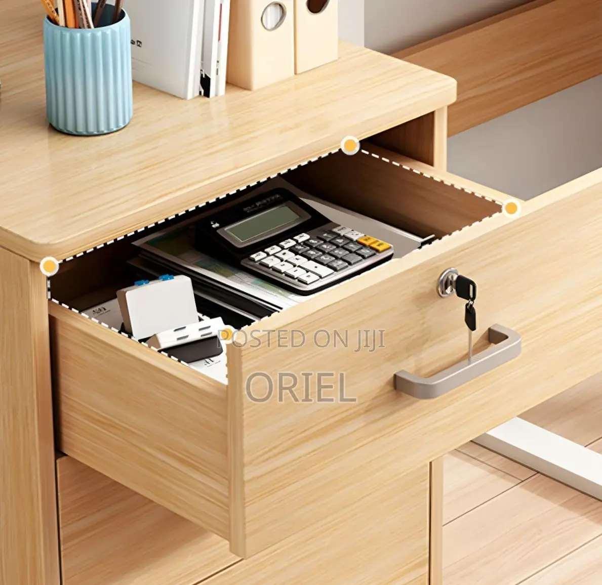 Office Cabinet : Wood Office Storage Cabinet With 3 Drawers