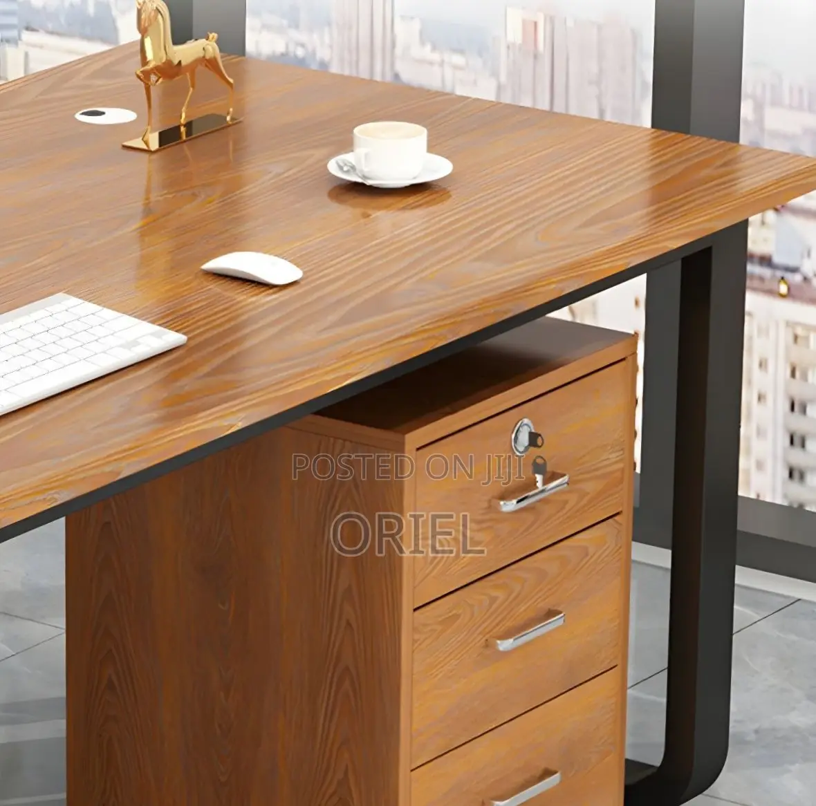 Office Cabinet : Wood Office Storage Cabinet With 3 Drawers