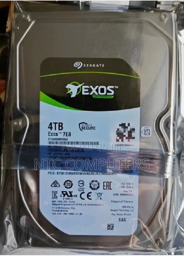 Seagate 4TB Exos 7E8 Enterprise SATA 3.5 Inch Hard Drive