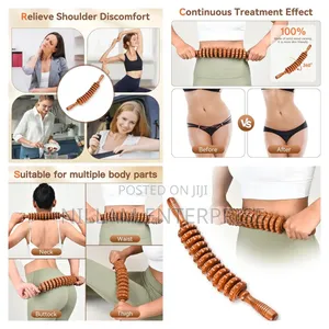 Curved Wood Massage Roller Stick