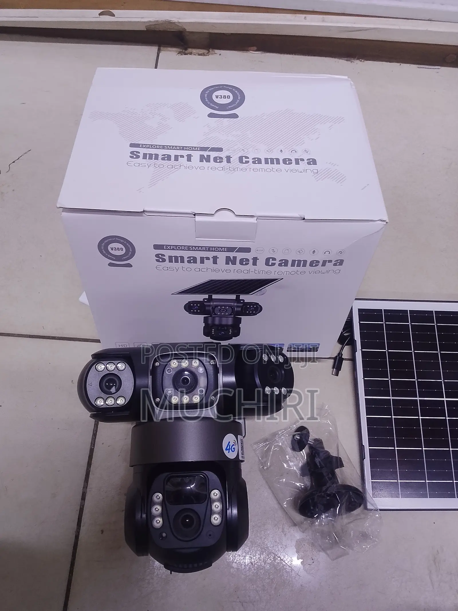 Solar Powered V380 Triple Lens 4G PTZ Surveillance Camera