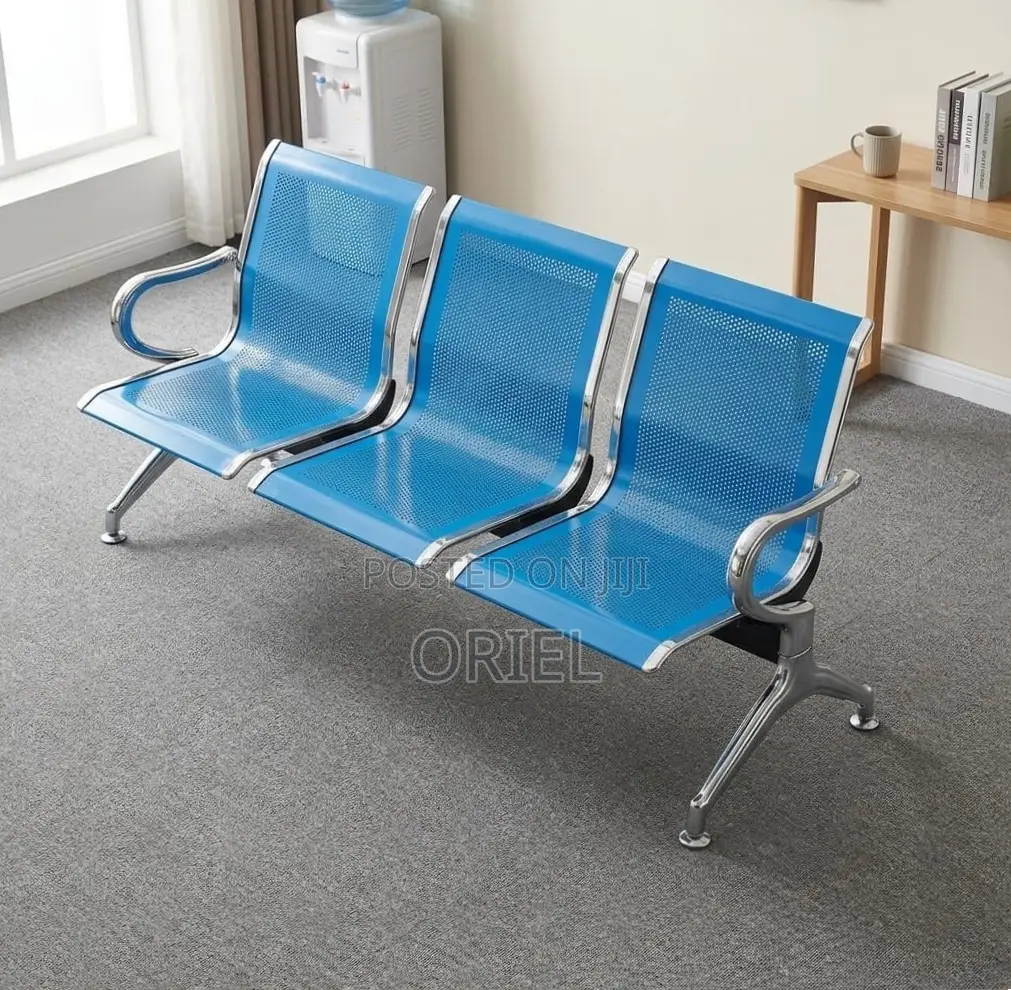 Office Waiting Bench : Blue Office Bench