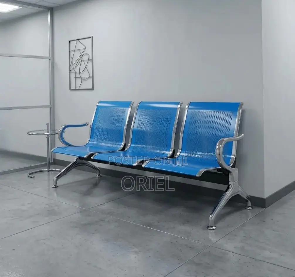 Office Waiting Bench : Blue Office Bench