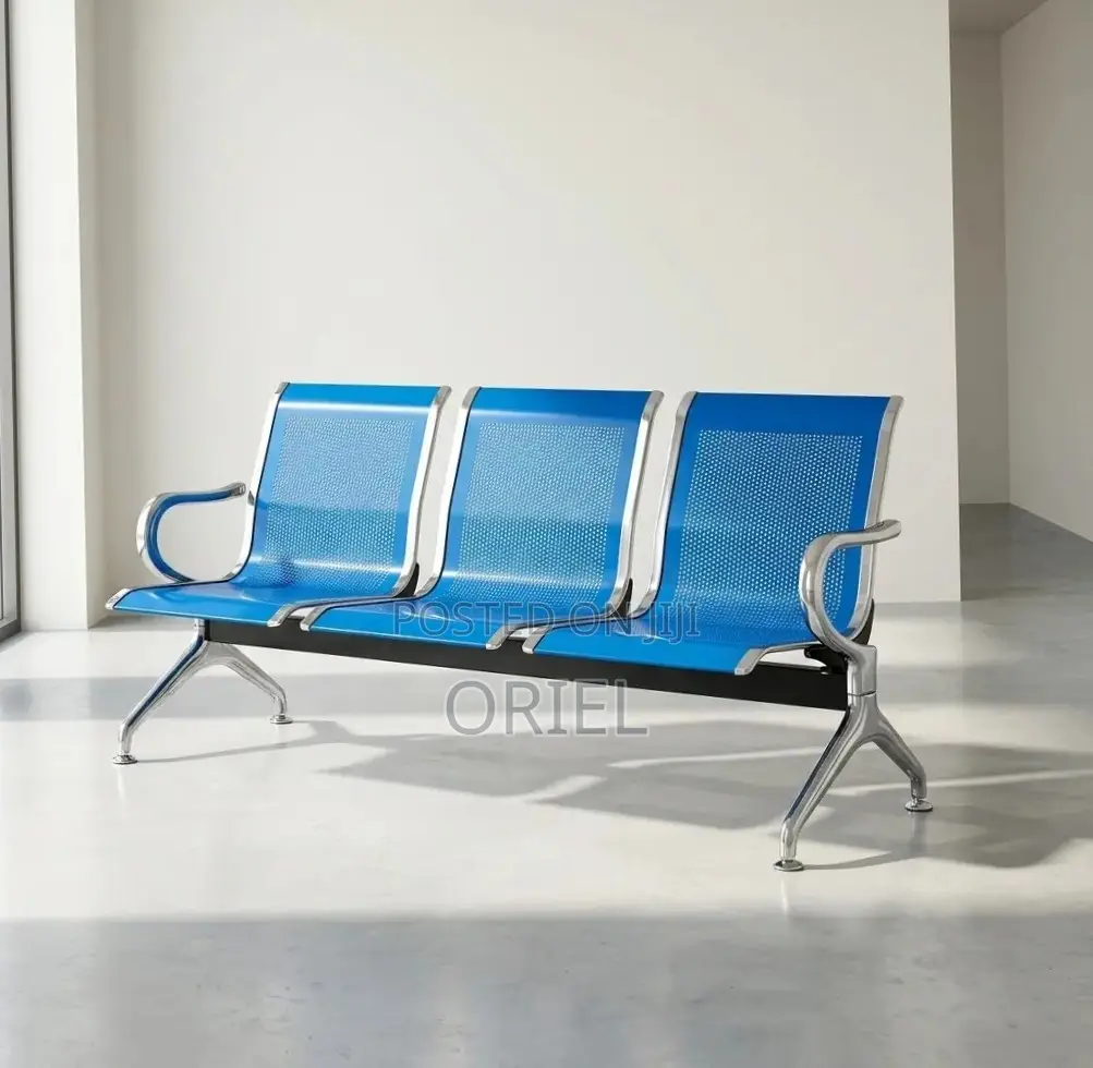Office Waiting Bench : Blue Office Bench