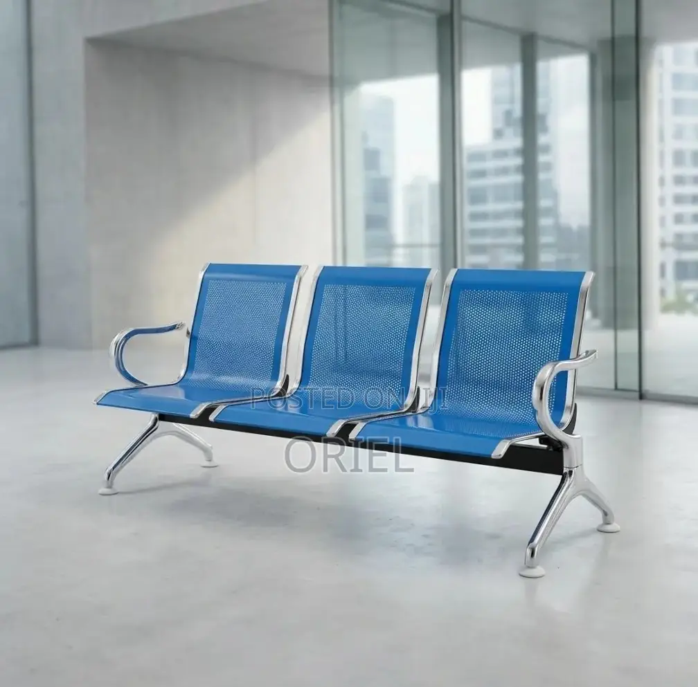 Office Waiting Bench : Blue Office Bench