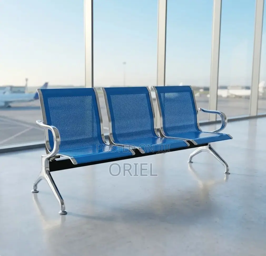 Office Waiting Bench : Blue Office Bench