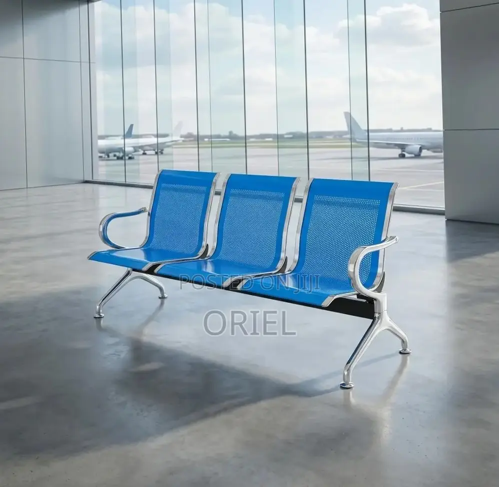 Office Waiting Bench : Blue Office Bench