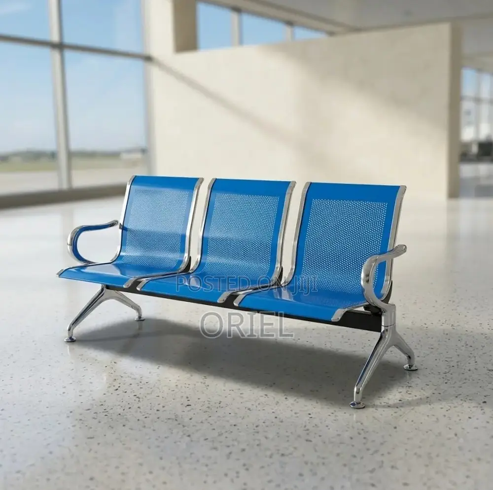 Office Waiting Bench : Blue Office Bench
