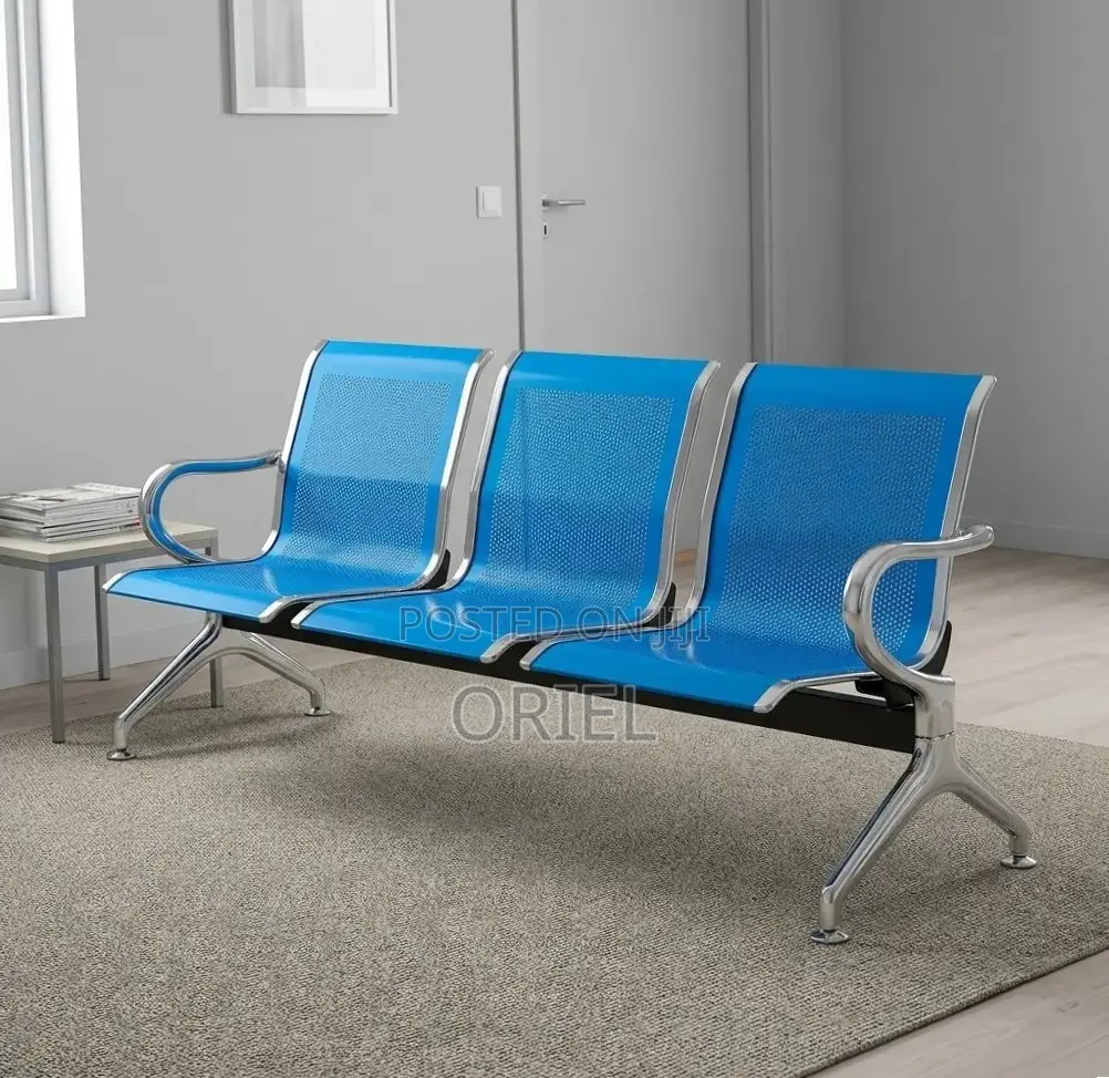 Office Waiting Bench : Blue Office Bench
