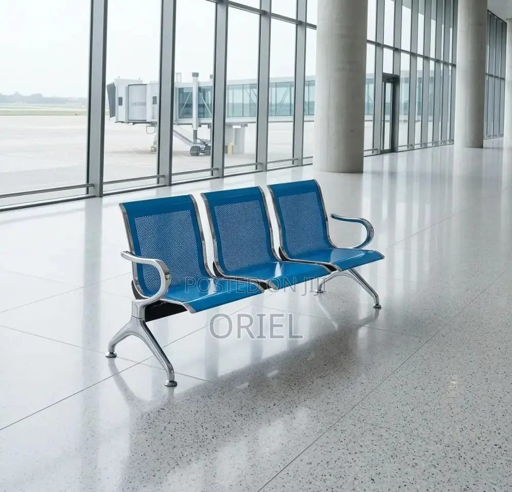 Office Waiting Bench : Blue Office Bench