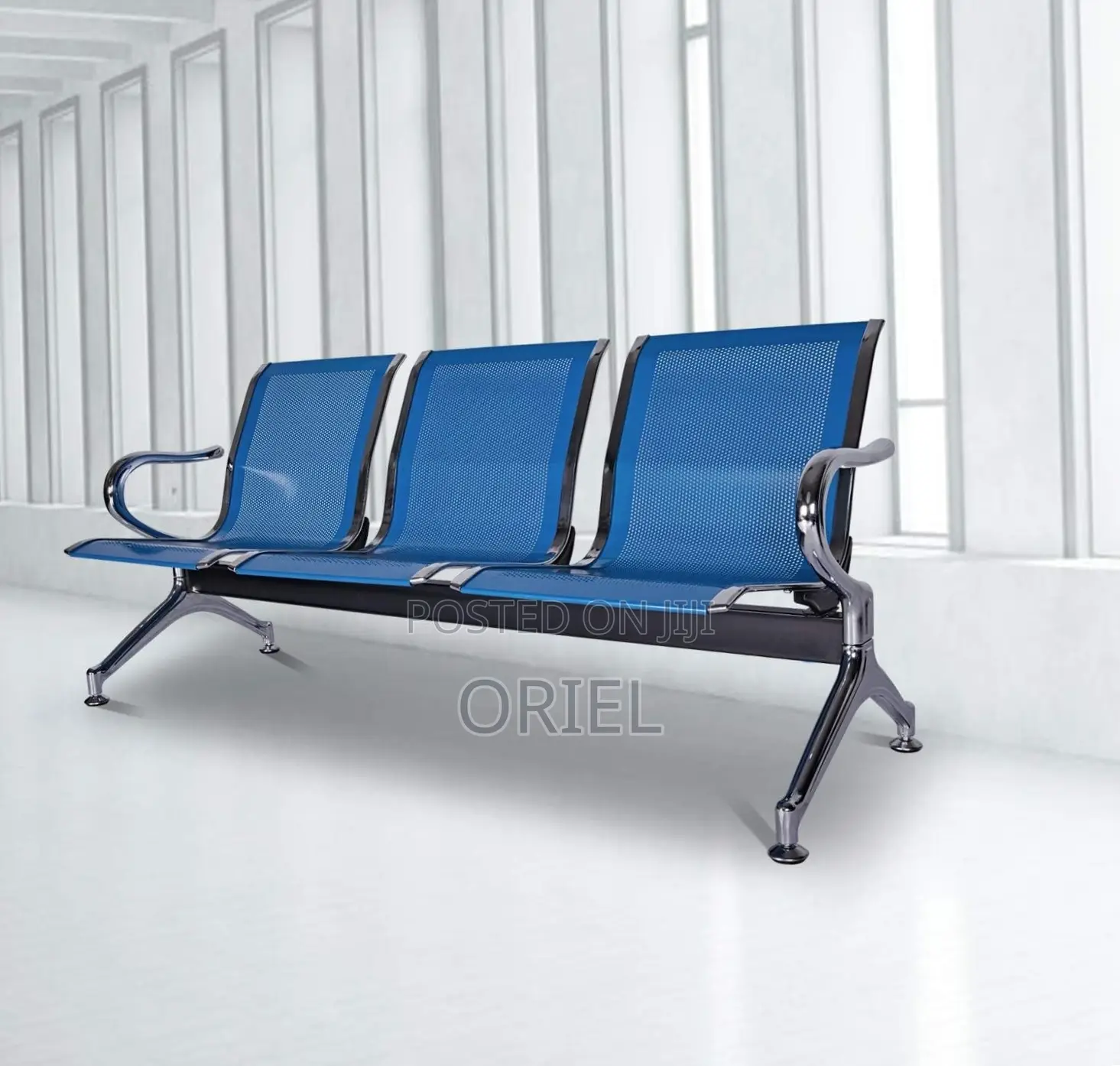 Office Waiting Bench : Blue Office Bench