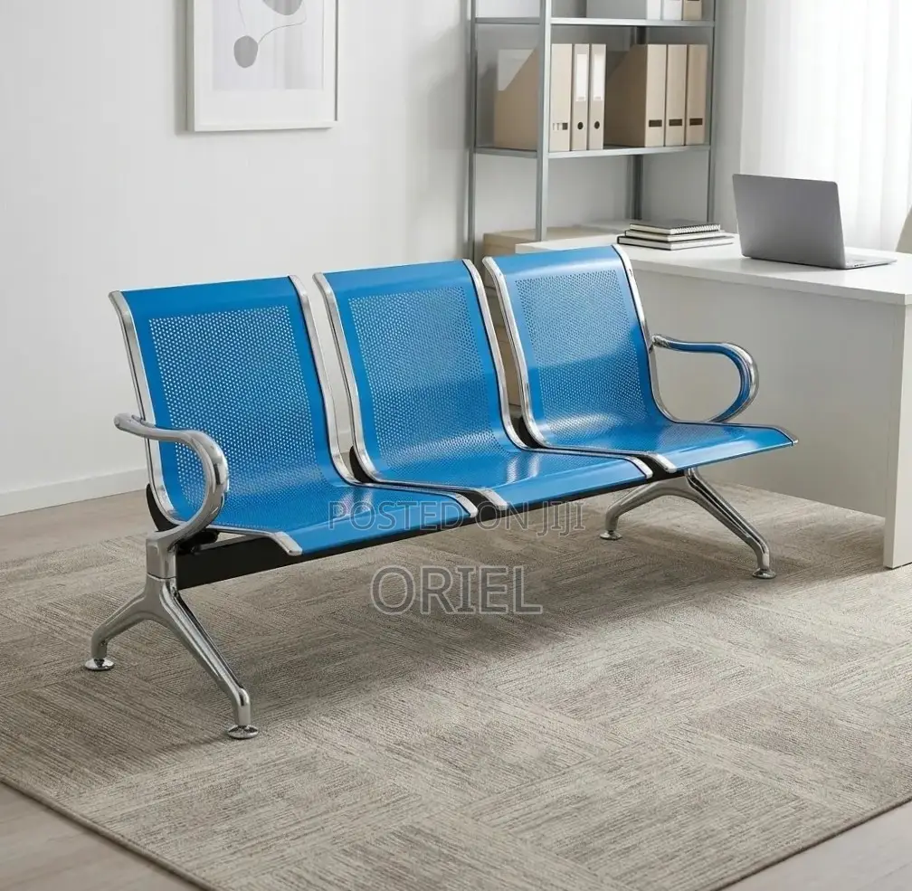 Office Waiting Bench : Blue Office Bench
