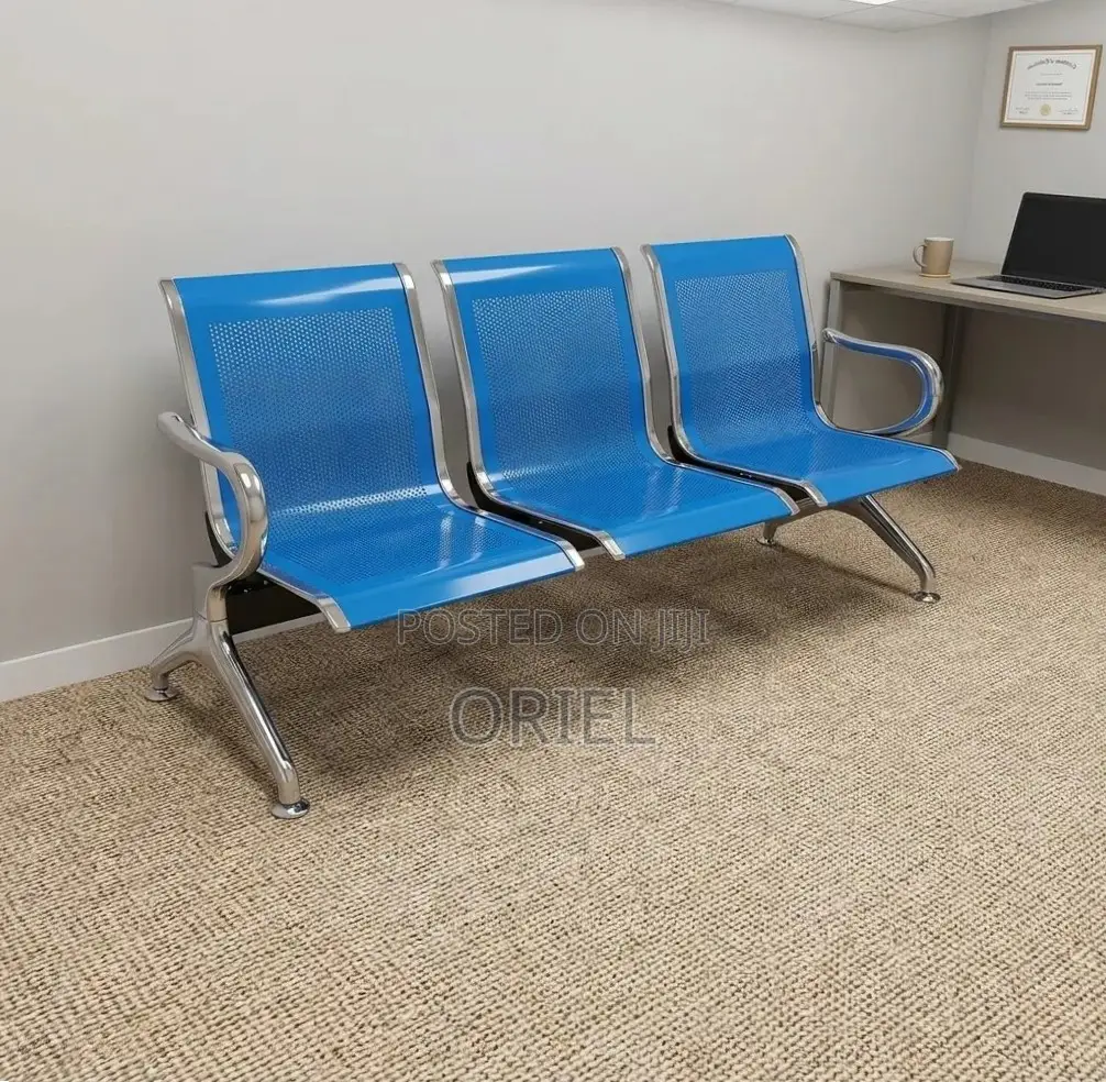 Office Waiting Bench : Blue Office Bench