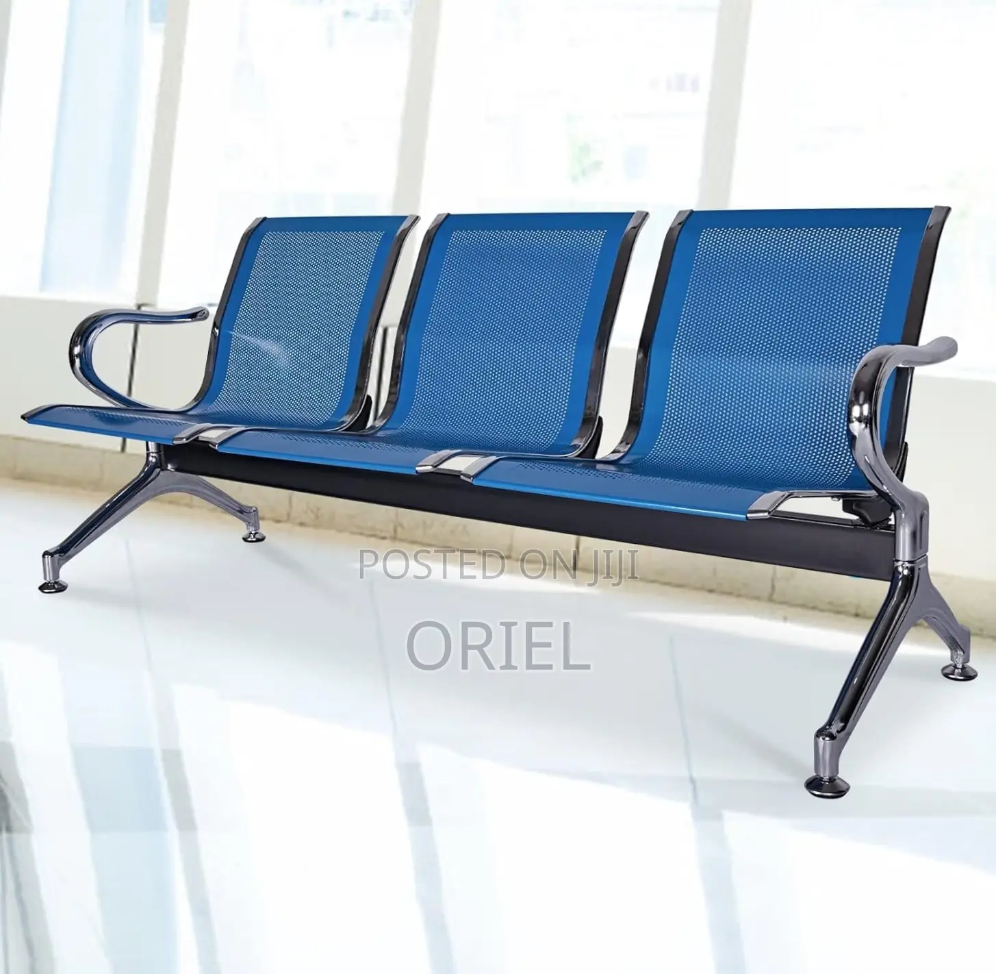 Office Waiting Bench : Blue Office Bench