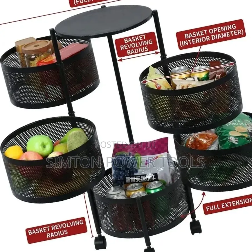 Storage Rack 5-Layer Round Multipurpose Storage