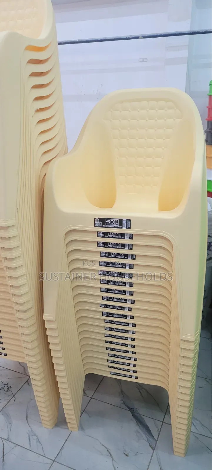 Cream Rok Plastic Chairs