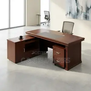 Executive L-Shaped Mahogany Table-160cm