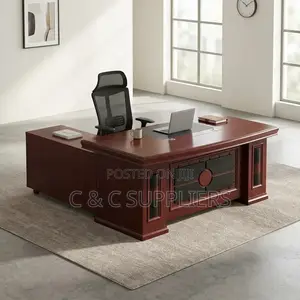 Executive L-Shaped Mahogany Table-160cm