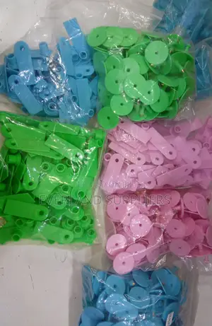 Green, Blue and Pink Slim Ear Tags for Goats