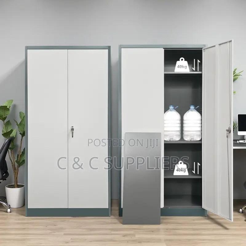 2-Door Metallic Gray File Cabinet