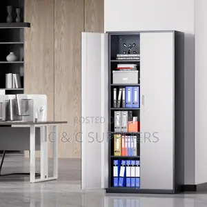 2-Door Metallic Gray File Cabinet