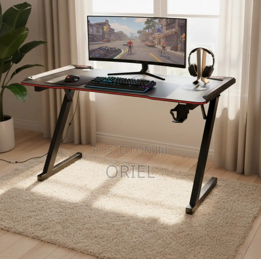 Office Desk : 140CM Gaming Desk With LED Lights