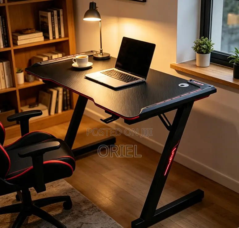 Office Desk : 140CM Gaming Desk With LED Lights