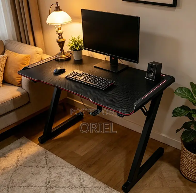 Office Desk : 140CM Gaming Desk With LED Lights