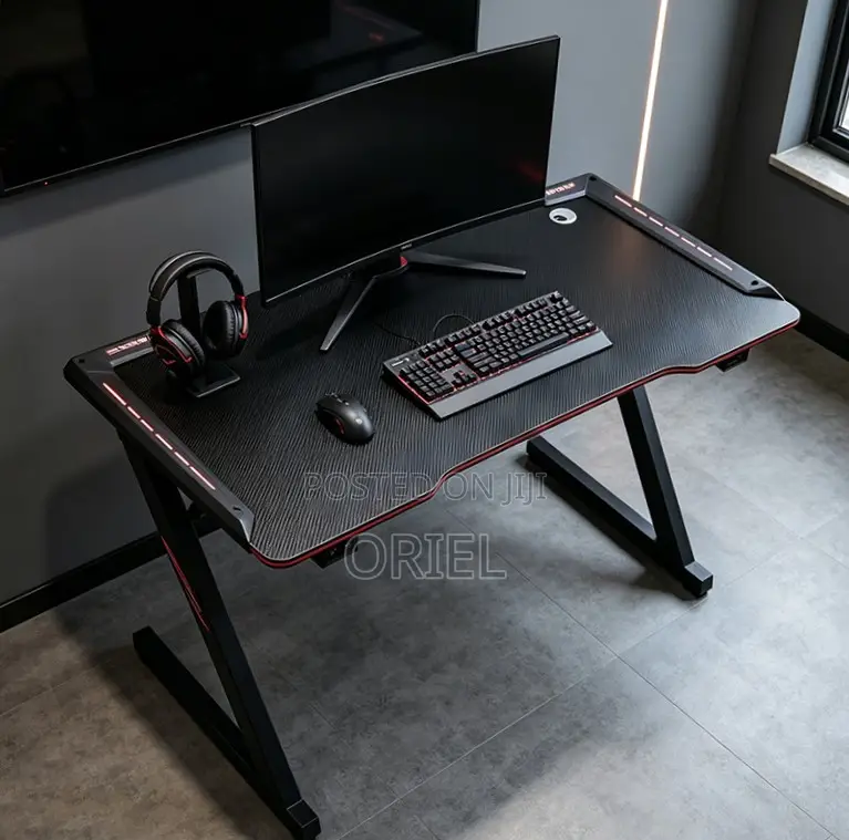 Office Desk : 140CM Gaming Desk With LED Lights