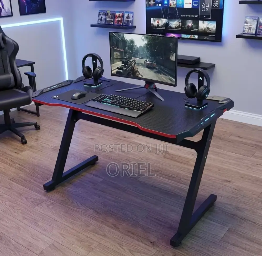 Office Desk : 140CM Gaming Desk With LED Lights