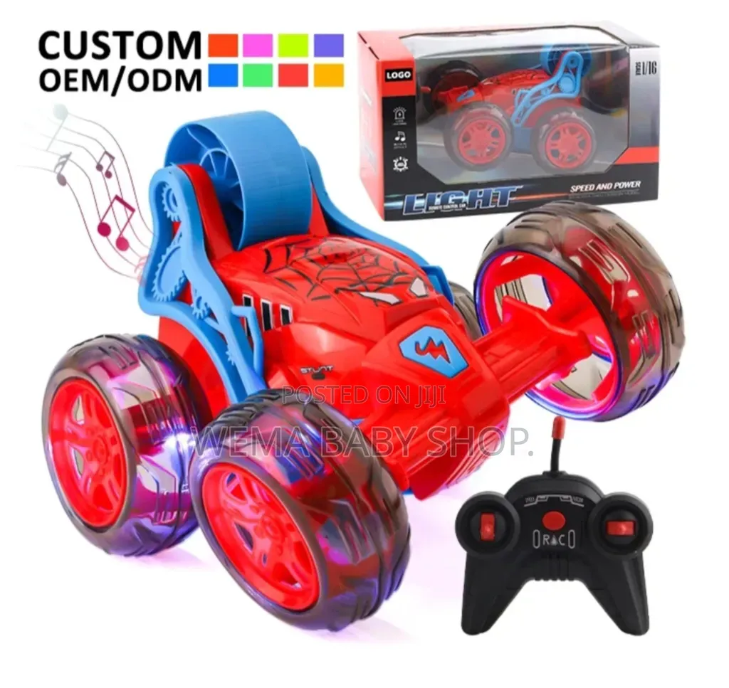 Spider-Man R/C Stunt Car/360° Tumbling Flips/Led/Music
