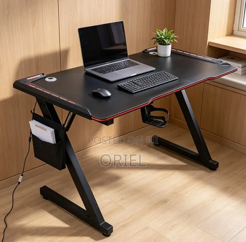 Office Desk : 140CM Gaming Desk With LED Lights