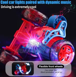 Spider-Man R/C Stunt Car/360° Tumbling Flips/Led/Music