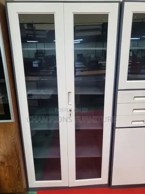 Clarity Full Glass 2-Doors Steel Cabinet