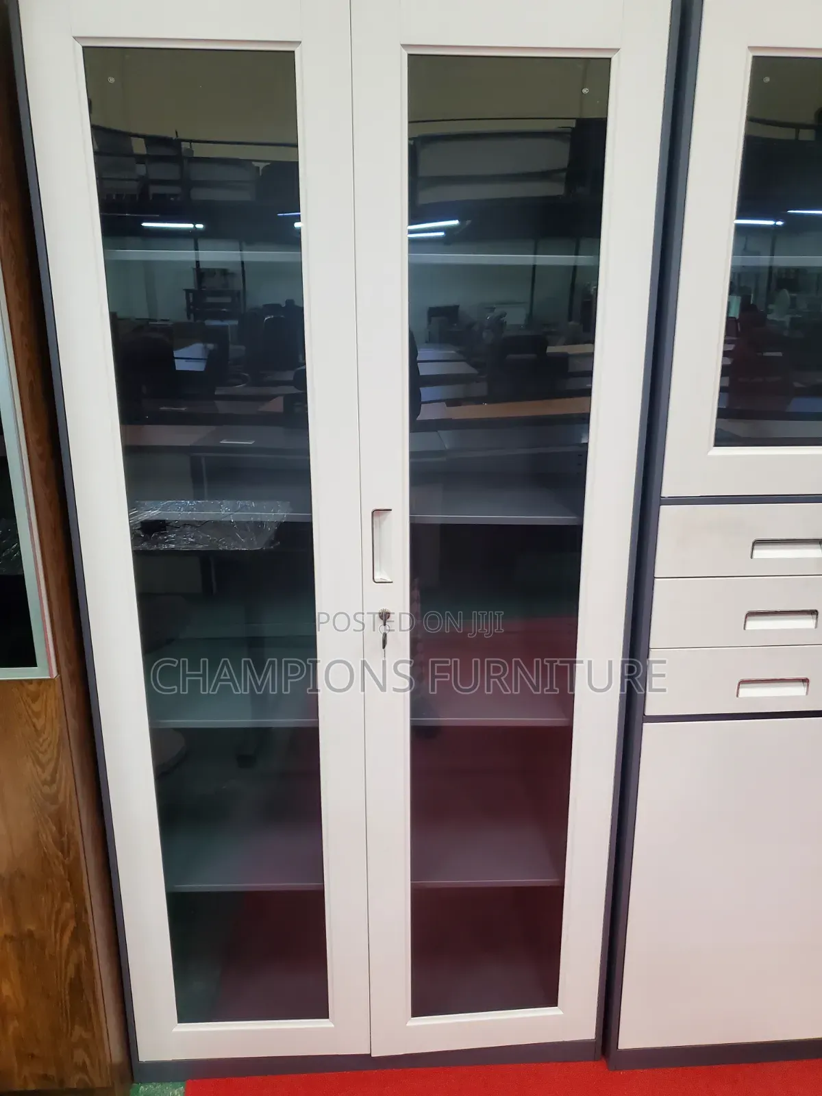 Clarity Full Glass 2-Doors Steel Cabinet