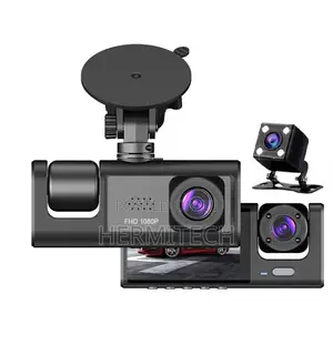 3 in 1 Dash Cam With Front Rear Cameras and Night Vision